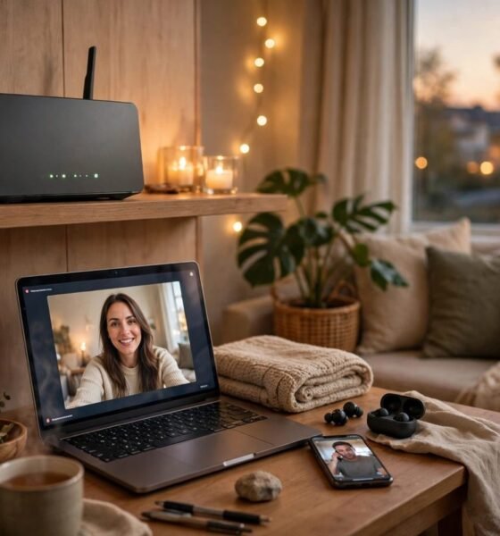 Slow Wi-Fi router in a living room