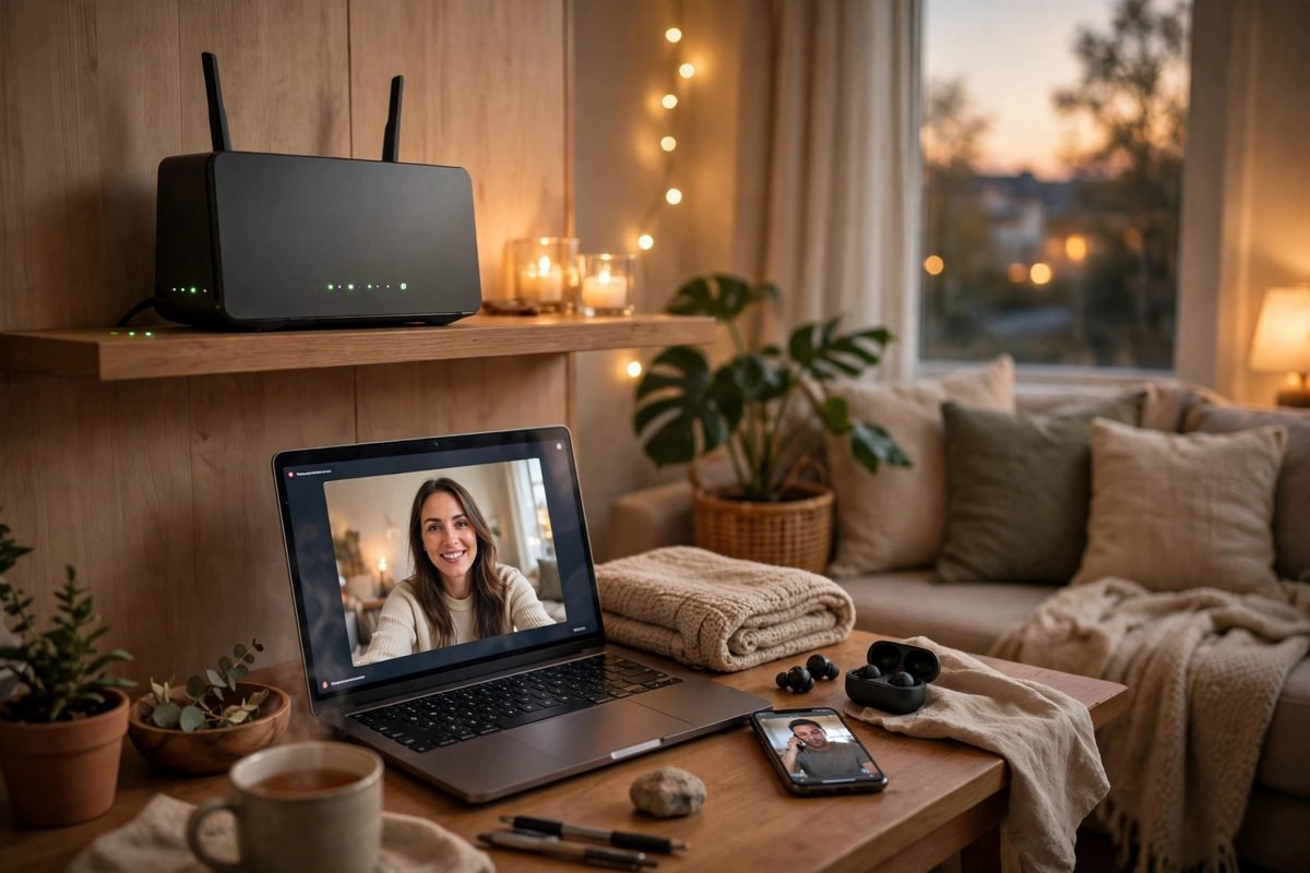 Slow Wi-Fi router in a living room