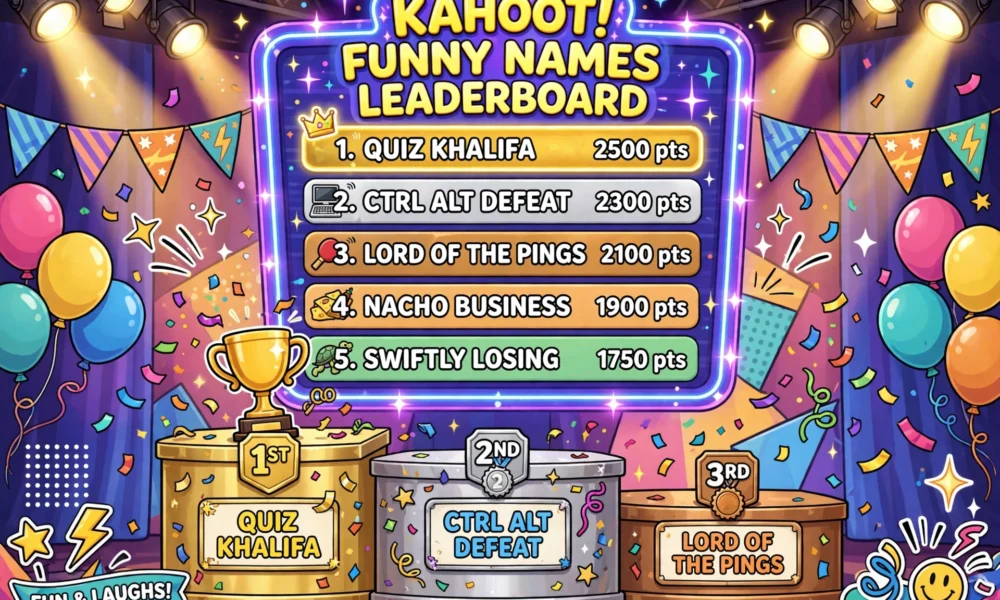 Funny Kahoot names leaderboard illustration