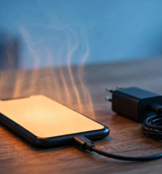 Smartphone charging and running warm