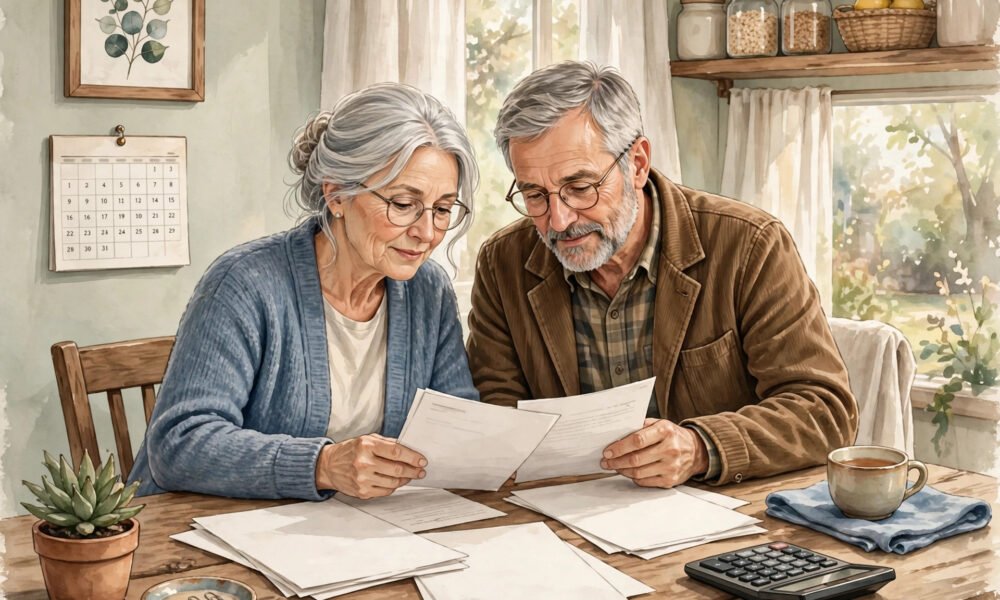 Illustration of Social Security trust fund and retirement concept