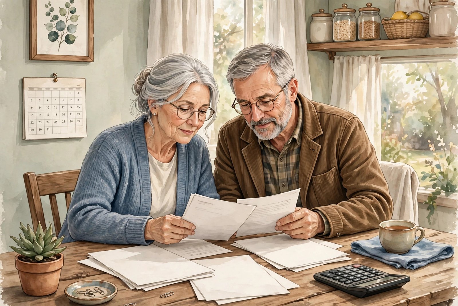 Illustration of Social Security trust fund and retirement concept
