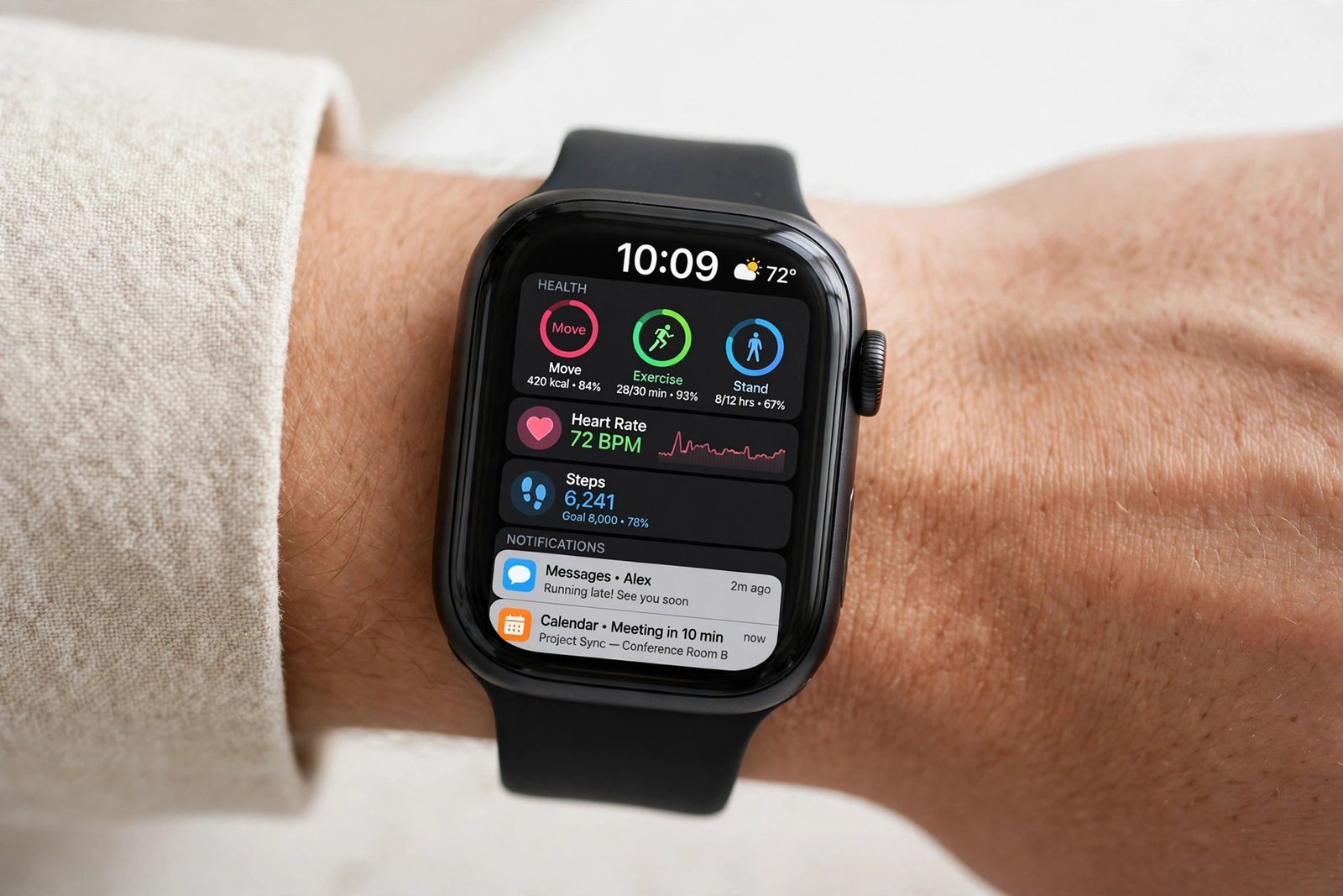 smartwatch on wrist